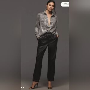 NWT, Avec Les Filles Faux-Leather Jogger Pants, Size L, Black